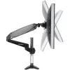 StarTech.com Schreibtisch-Monitorhalterung für einzelnes VESA-Display bis 32 Zoll oder 49 Zoll Ultrawide 8kg – voll bewegliche Gelenk- und Höhenverstellung – C-Klemme, Tischdurchführung – Einzelmonitorarm