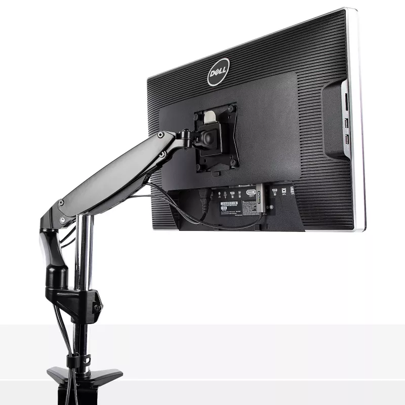 StarTech.com Schreibtisch-Monitorhalterung für einzelnes VESA-Display bis 32 Zoll oder 49 Zoll Ultrawide 8kg – voll bewegliche Gelenk- und Höhenverstellung – C-Klemme, Tischdurchführung – Einzelmonitorarm