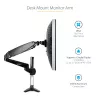 StarTech.com Schreibtisch-Monitorhalterung für einzelnes VESA-Display bis 32 Zoll oder 49 Zoll Ultrawide 8kg – voll bewegliche Gelenk- und Höhenverstellung – C-Klemme, Tischdurchführung – Einzelmonitorarm