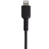 StarTech.com 30cm Robustes schwarzes USB-A auf Lightning Kabel – Heavy-Duty Rauhes Aramidfaser USB Typ A auf Lightning Lade-/Sync-Kabel – Apple MFi Zertifiziert iPad/iPhone 12