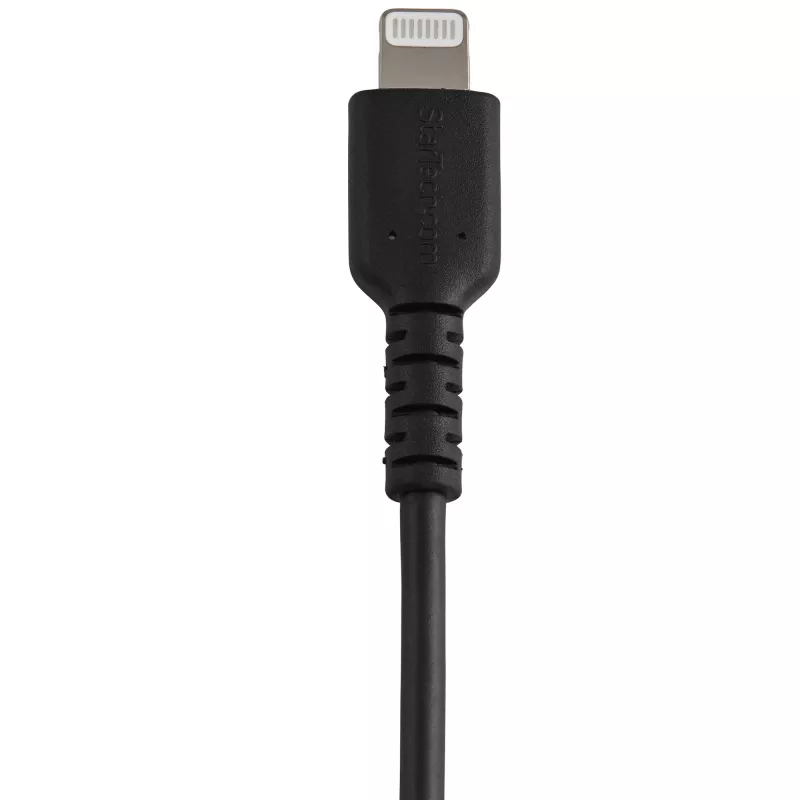 StarTech.com 30cm Robustes schwarzes USB-A auf Lightning Kabel – Heavy-Duty Rauhes Aramidfaser USB Typ A auf Lightning Lade-/Sync-Kabel – Apple MFi Zertifiziert iPad/iPhone 12