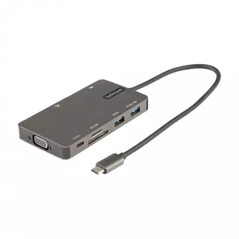 StarTech.com USB-C-Multiport-Adapter – HDMI 4K 30Hz oder VGA Travel Dock – 5Gbps USB 3.0 Hub (USB-A-/USB-C-Anschlüsse) – 100W Power Delivery – SD/Micro SD – GbE – 30cm Kabel – USB-C Mini Dock