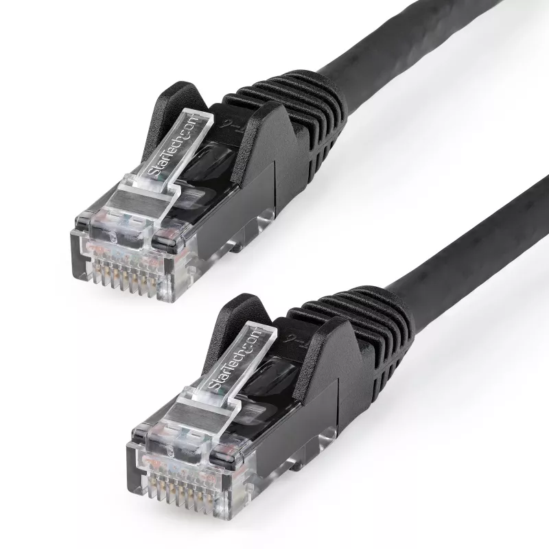 StarTech.com 7m CAT6 Ethernet-Kabel – LSZH (halogenfrei) – 10 Gigabit 250 MHz 100W PoE RJ45 10GbE UTP Netzwerk-Patchkabel, rastnasenfrei mit Zugentlastung – Schwarz, CAT 6, ETL-geprüft, 24AWG