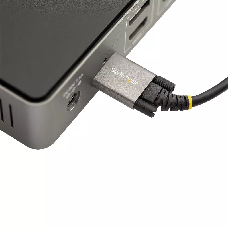 StarTech.com 50cm (20″) seitlich verschraubbares USB-C-Kabel 10Gbps – USB 3.1/3.2 Gen 2 Typ-C-Kabel – 100W (5A) Power Delivery-Ladung, DP Alt Mode – Doppel-Schraubverriegelung – USB-C-Kabel laden/synchronisieren