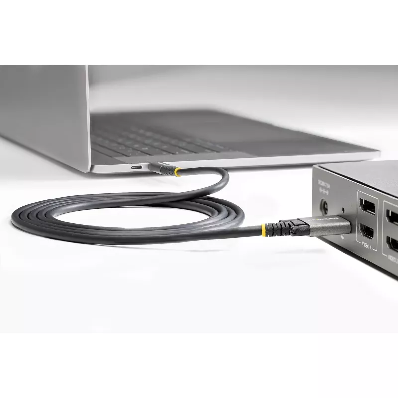 StarTech.com 50cm (20″) seitlich verschraubbares USB-C-Kabel 10Gbps – USB 3.1/3.2 Gen 2 Typ-C-Kabel – 100W (5A) Power Delivery-Ladung, DP Alt Mode – Doppel-Schraubverriegelung – USB-C-Kabel laden/synchronisieren