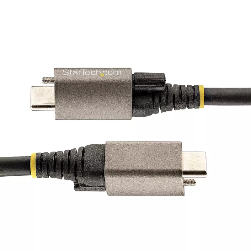 StarTech.com 50 cm Top Screw Locking USB-C-Kabel 10 Gbit/s – USB 3.1/3.2 Gen 2 Typ-C-Kabel – 100 W (5 A) Power Delivery Ladeleistung, DP Alt Mode – Einfach-Schraubsicherung, USB-C Kabel Laden/Synchronisieren