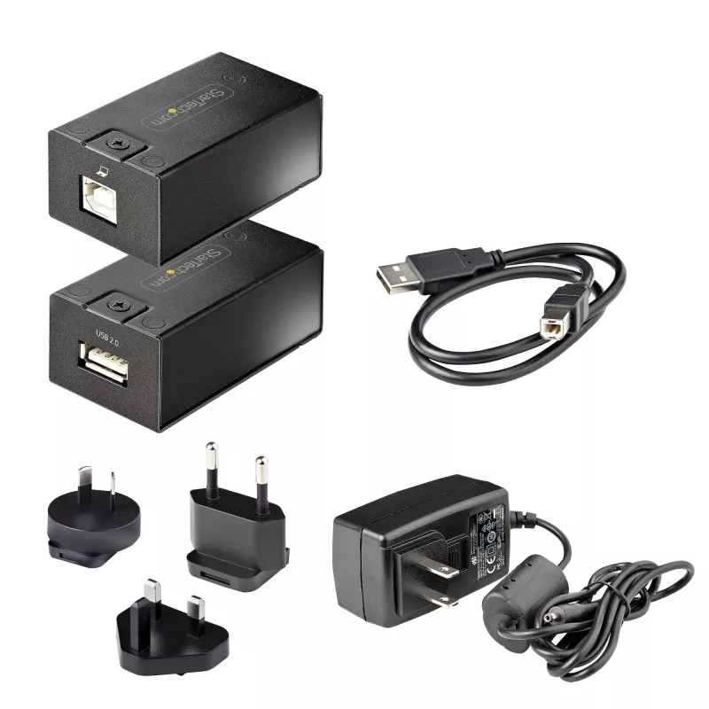 StarTech.com 150 m (492 ft) USB 2.0 Extender über Cat5e/Cat6 Ethernet-Kabel, extern gespeister USB-Extender via RJ45/Netzwerkkabel, USB über Ethernet-Kabel Extender/Adapter
