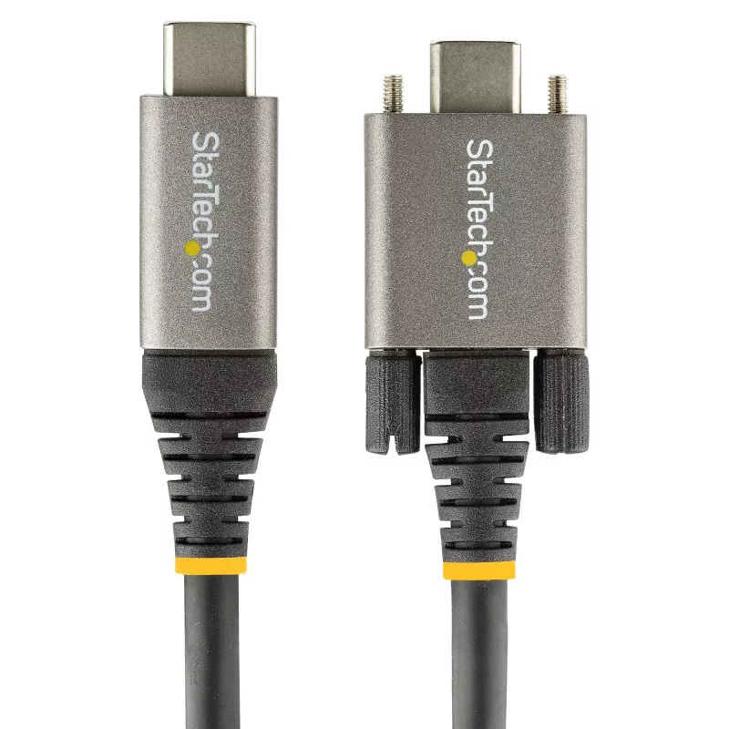 StarTech.com 0,91 m seitliche Schraubverriegelung USB-C-Kabel 10 Gbit/s – USB-IF-zertifiziertes USB-C-Kabel – USB 3.1/3.2 Gen 2 Typ-C-Kabel – 100 W (5 A) Power Delivery Ladung, DP Alt Mode – doppelte Schraubverriegelung – USB-C Kabel laden/synchronisieren