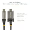 StarTech.com 0,91 m seitliche Schraubverriegelung USB-C-Kabel 10 Gbit/s – USB-IF-zertifiziertes USB-C-Kabel – USB 3.1/3.2 Gen 2 Typ-C-Kabel – 100 W (5 A) Power Delivery Ladung, DP Alt Mode – doppelte Schraubverriegelung – USB-C Kabel laden/synchronisieren