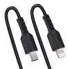 StarTech.com 1m (3ft) USB-C auf Lightning Kabel, MFi-zertifiziert, Spiralkabel iPhone Ladekabel, Schwarz, robuste TPE-Ummantelung Aramidfaser, strapazierfähiges Spiralkabel Lightning