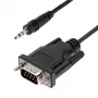 StarTech.com 1 m DB9 auf 3,5 mm serielles Kabel zur Konfiguration serieller Geräte, RS232 DB9 Stecker auf 3,5 mm Kabel, verwendet zur Kalibrierung von Projektoren, Digital Signage und Fernsehern über den Audio-Anschluss