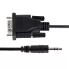 StarTech.com 1 m DB9 auf 3,5 mm serielles Kabel zur Konfiguration serieller Geräte, RS232 DB9 Stecker auf 3,5 mm Kabel, verwendet zur Kalibrierung von Projektoren, Digital Signage und Fernsehern über den Audio-Anschluss