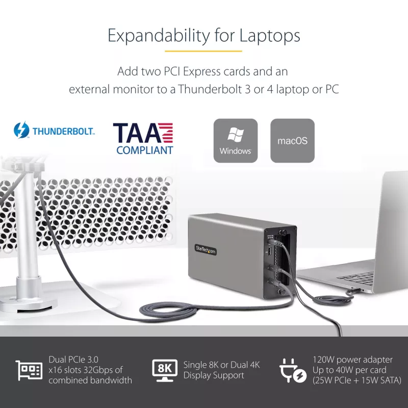 StarTech.com Dual-Slot Thunderbolt 3 PCIe-Erweiterungsgehäuse