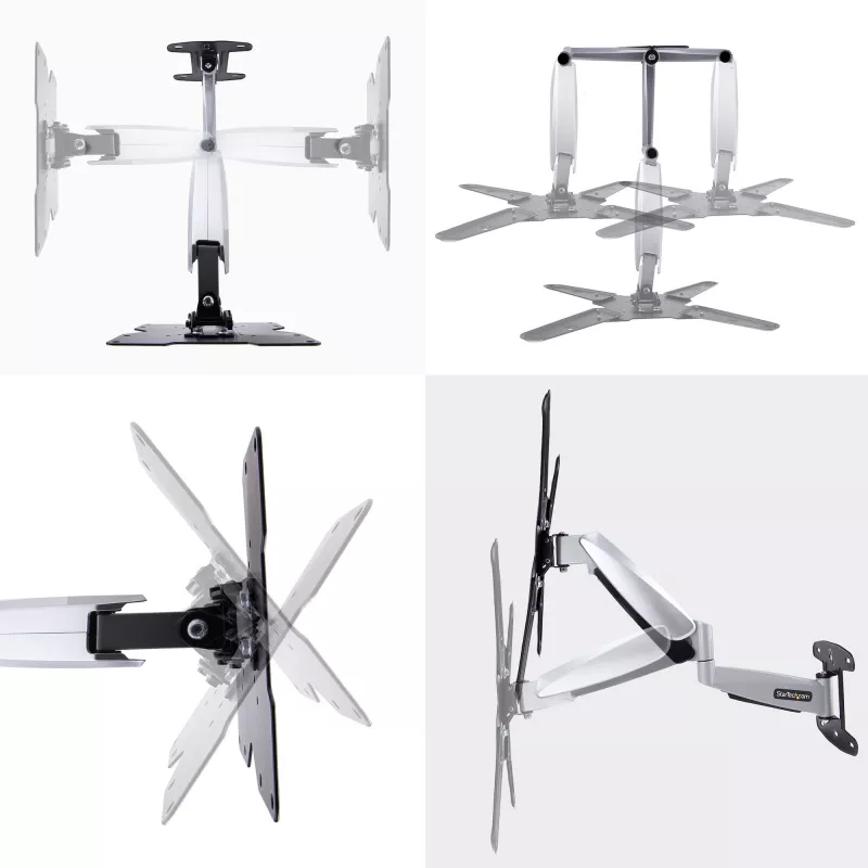 StarTech.com VESA TV-Wandhalterung, verstellbare Full-Motion-TV-Wandhalterung für 23-Zoll- bis 55-Zoll-Displays, flache TV-Halterung unterstützt 30 kg, ausziehbare/neigbare/schwenkbare TV-Wandhalterung