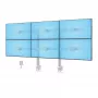 StarTech.com Sechs-Monitor-Tischhalterung mit Querträger, für bis zu 32-Zoll-Computerbildschirme, max. 8 kg pro Monitor, Doppelsäule, C-Klemme/Tischdurchführung, höhenverstellbar