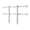 StarTech.com Sechs-Monitor-Tischhalterung mit Querträger, für bis zu 32-Zoll-Computerbildschirme, max. 8 kg pro Monitor, Doppelsäule, C-Klemme/Tischdurchführung, höhenverstellbar