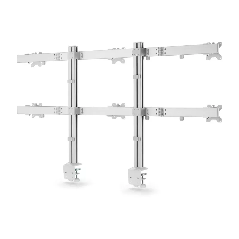 StarTech.com Sechs-Monitor-Tischhalterung mit Querträger, für bis zu 32-Zoll-Computerbildschirme, max. 8 kg pro Monitor, Doppelsäule, C-Klemme/Tischdurchführung, höhenverstellbar