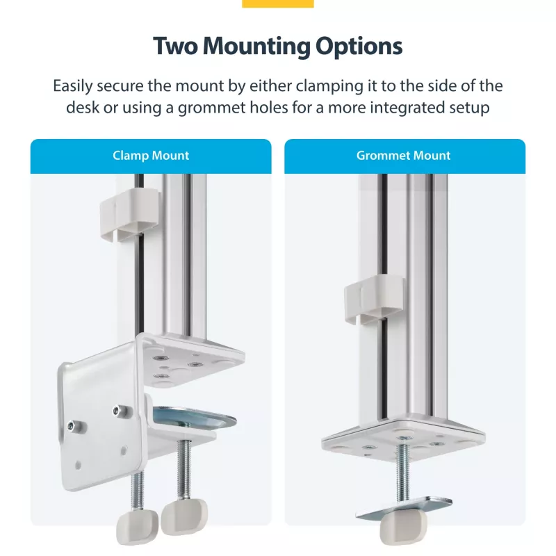 StarTech.com Sechs-Monitor-Tischhalterung mit Querträger, für bis zu 32-Zoll-Computerbildschirme, max. 8 kg pro Monitor, Doppelsäule, C-Klemme/Tischdurchführung, höhenverstellbar