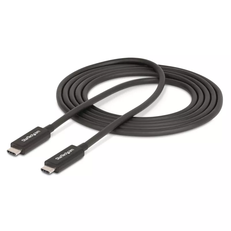 StarTech.com 2m aktives Thunderbolt 4 Kabel, 40 Gbit/s, 100W Power Delivery, 4K/8K Video, Intel-zertifiziertes Thunderbolt Kabel – Kompatibel mit USB4/Thunderbolt 4/USB 3.2/USB Type-C/DisplayPort/Thunderbolt 3