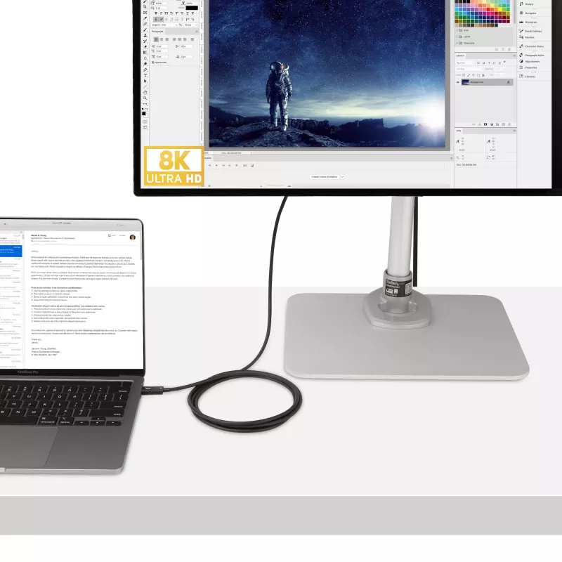 StarTech.com 2m aktives Thunderbolt 4 Kabel, 40 Gbit/s, 100W Power Delivery, 4K/8K Video, Intel-zertifiziertes Thunderbolt Kabel – Kompatibel mit USB4/Thunderbolt 4/USB 3.2/USB Type-C/DisplayPort/Thunderbolt 3