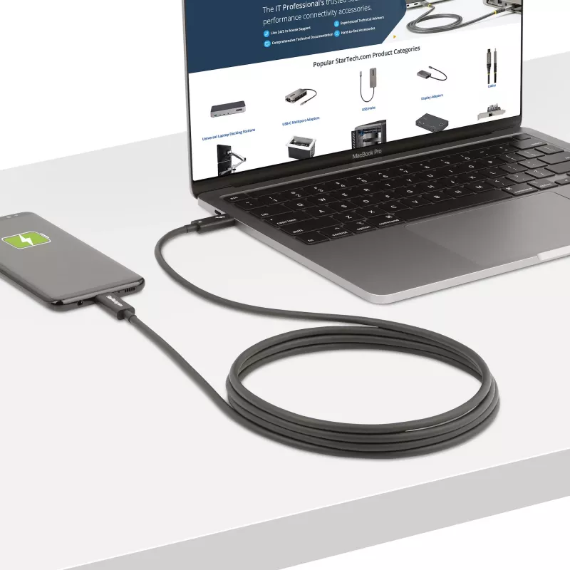 StarTech.com 2m aktives Thunderbolt 4 Kabel, 40 Gbit/s, 100W Power Delivery, 4K/8K Video, Intel-zertifiziertes Thunderbolt Kabel – Kompatibel mit USB4/Thunderbolt 4/USB 3.2/USB Type-C/DisplayPort/Thunderbolt 3