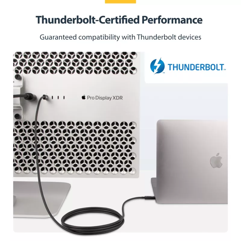 StarTech.com 2m aktives Thunderbolt 4 Kabel, 40 Gbit/s, 100W Power Delivery, 4K/8K Video, Intel-zertifiziertes Thunderbolt Kabel – Kompatibel mit USB4/Thunderbolt 4/USB 3.2/USB Type-C/DisplayPort/Thunderbolt 3