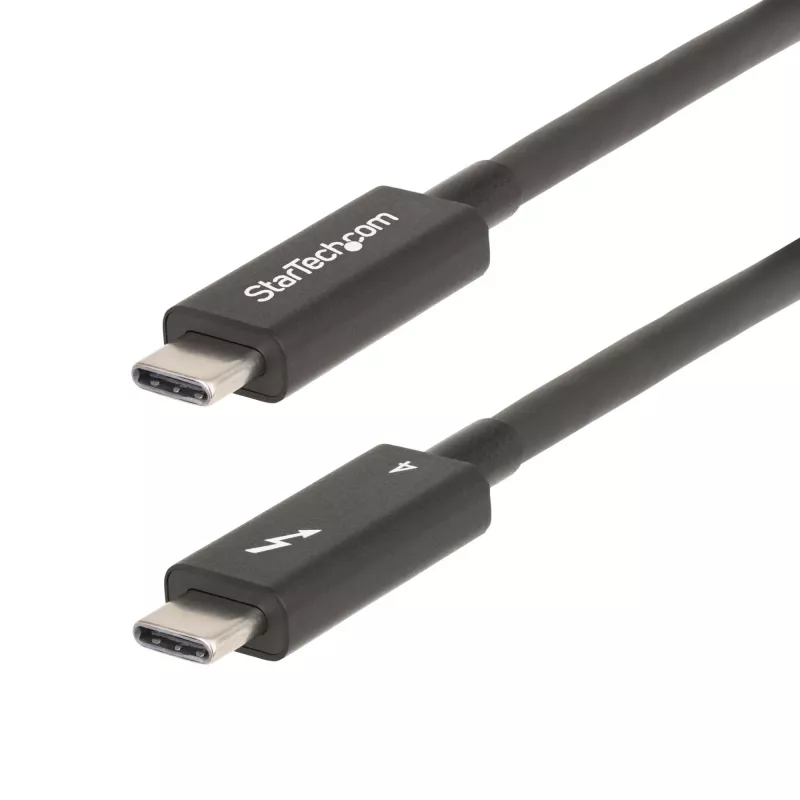 StarTech.com 2m aktives Thunderbolt 4 Kabel, 40 Gbit/s, 100W Power Delivery, 4K/8K Video, Intel-zertifiziertes Thunderbolt Kabel – Kompatibel mit USB4/Thunderbolt 4/USB 3.2/USB Type-C/DisplayPort/Thunderbolt 3