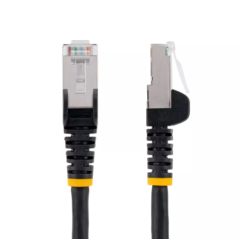 StarTech.com 10m CAT6a Ethernet-Kabel - Schwarz - Low Smoke Zero Halogen (LSZH) - 10GbE 500MHz 100W PoE++ rastnasenfreier RJ-45 mit Zugentlastung S/FTP Netzwerk-Patchkabel