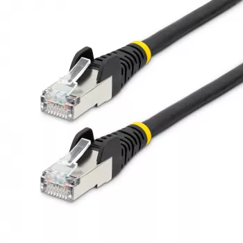 StarTech.com 3m CAT6a Ethernet-Kabel – Schwarz – Low Smoke Zero Halogen (LSZH) – 10GbE 500MHz 100W PoE++ rastnasenfreier RJ-45 mit Zugentlastung S/FTP Netzwerk-Patchkabel