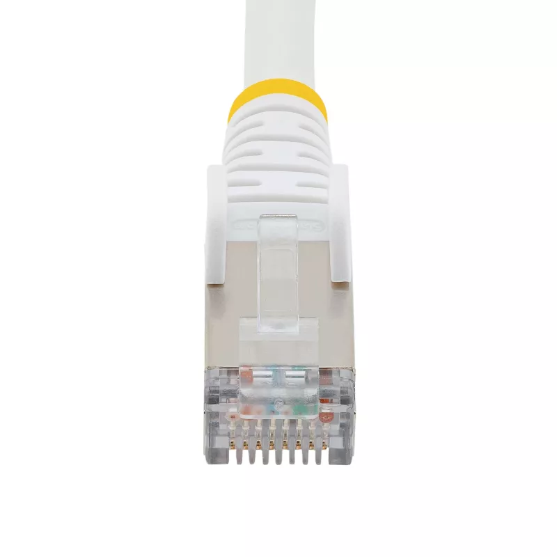 StarTech.com 1,5 m CAT6a Ethernet-Kabel – Weiß – Low Smoke Zero Halogen (LSZH) – 10GbE 500 MHz 100 W PoE++ Snagless RJ-45 mit Zugentlastung S/FTP Netzwerk-Patchkabel