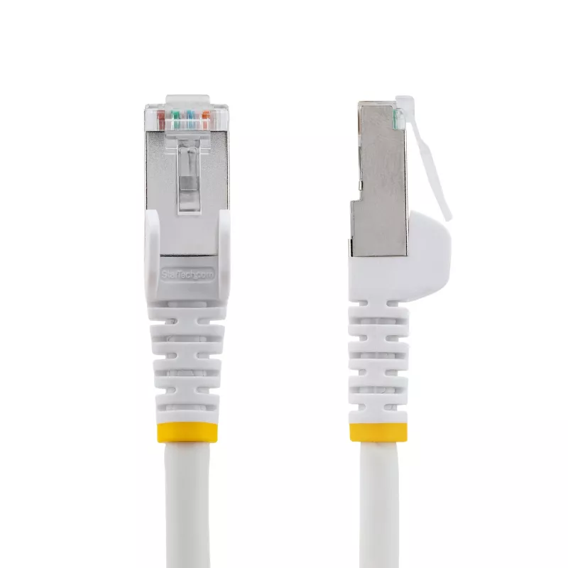 StarTech.com 3m CAT6a Ethernet-Kabel – Weiß – Low Smoke Zero Halogen (LSZH) – 10GbE 500MHz 100W PoE++ Snagless RJ-45 mit Zugentlastung S/FTP Netzwerk-Patchkabel
