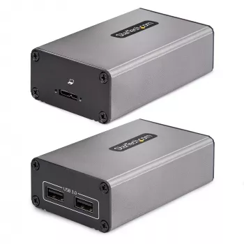 StarTech.com 2-Port USB 3.0 Extender über OM3-Multimode-Faser – LC/LC – 2x 5 Gbit/s USB-A-Hub – 350 m (1150 Fuß) Reichweite – Langlebiger USB-Glasfaser-Extender – Optischer USB-Extender