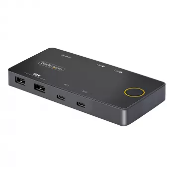 StarTech.com 2-Port USB-C KVM Switch, Einzelner 4K 60Hz HDMI Monitor, Dual-100W Power Delivery Pass-through Ports, Bus Powered, USB Type-C/USB4/Thunderbolt 3/4 Kompatibel – Small Form Factor