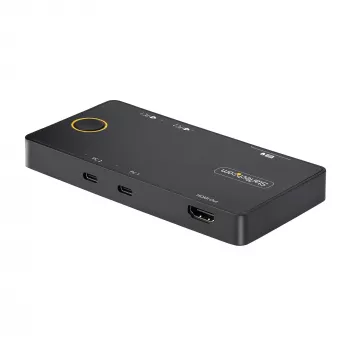 StarTech.com 2-Port USB-C KVM Switch, Einzelner 4K 60Hz HDMI Monitor, Dual-100W Power Delivery Pass-through Ports, Bus Powered, USB Type-C/USB4/Thunderbolt 3/4 Kompatibel – Small Form Factor