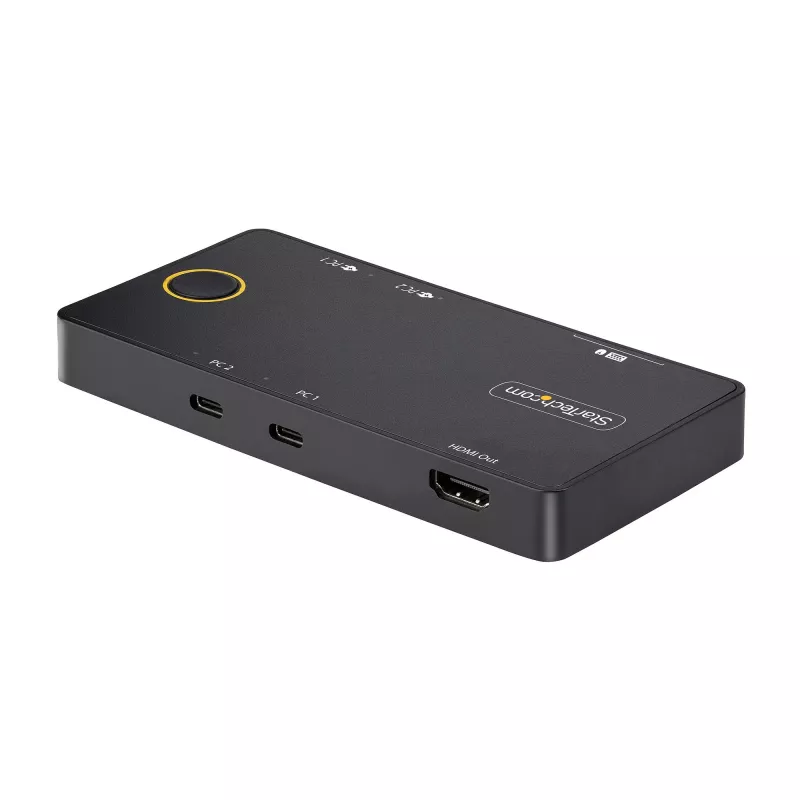 StarTech.com 2-Port USB-C KVM Switch, Einzelner 4K 60Hz HDMI Monitor, Dual-100W Power Delivery Pass-through Ports, Bus Powered, USB Type-C/USB4/Thunderbolt 3/4 Kompatibel – Small Form Factor