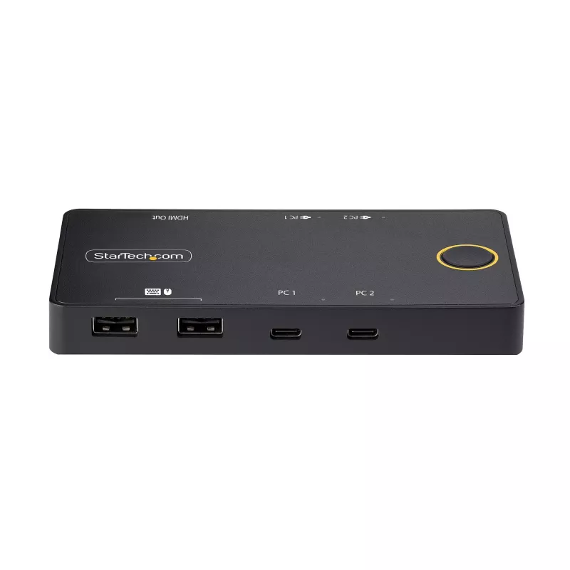 StarTech.com 2-Port USB-C KVM Switch, Einzelner 4K 60Hz HDMI Monitor, Dual-100W Power Delivery Pass-through Ports, Bus Powered, USB Type-C/USB4/Thunderbolt 3/4 Kompatibel – Small Form Factor
