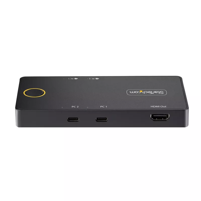 StarTech.com 2-Port USB-C KVM Switch, Einzelner 4K 60Hz HDMI Monitor, Dual-100W Power Delivery Pass-through Ports, Bus Powered, USB Type-C/USB4/Thunderbolt 3/4 Kompatibel – Small Form Factor