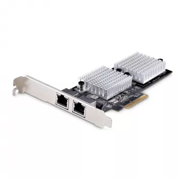 StarTech.com 2-Port 10GbE PCIe-Netzwerkadapterkarte, Netzwerkkarte für PCs/Server, Sechs-Geschwindigkeits-PCIe-Ethernetkarte mit Jumbo-Frame-Unterstützung, NIC/LAN-Schnittstellenkarte, 10GBASE-T und NBASE-T