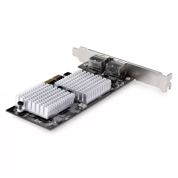 StarTech.com 2-Port 10GbE PCIe-Netzwerkadapterkarte, Netzwerkkarte für PCs/Server, Sechs-Geschwindigkeits-PCIe-Ethernetkarte mit Jumbo-Frame-Unterstützung, NIC/LAN-Schnittstellenkarte, 10GBASE-T und NBASE-T