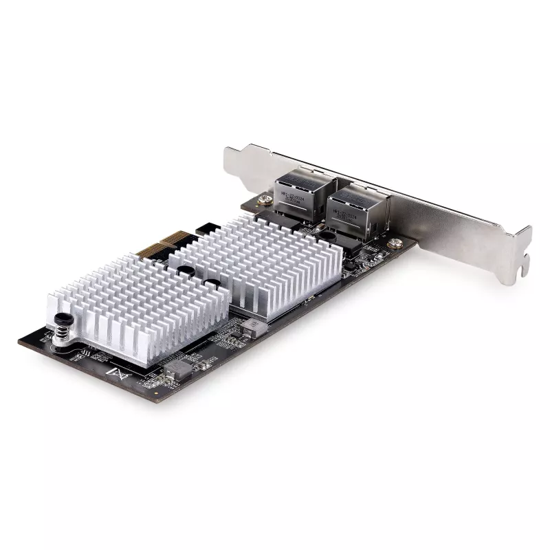 StarTech.com 2-Port 10GbE PCIe-Netzwerkadapterkarte, Netzwerkkarte für PCs/Server, Sechs-Geschwindigkeits-PCIe-Ethernetkarte mit Jumbo-Frame-Unterstützung, NIC/LAN-Schnittstellenkarte, 10GBASE-T und NBASE-T