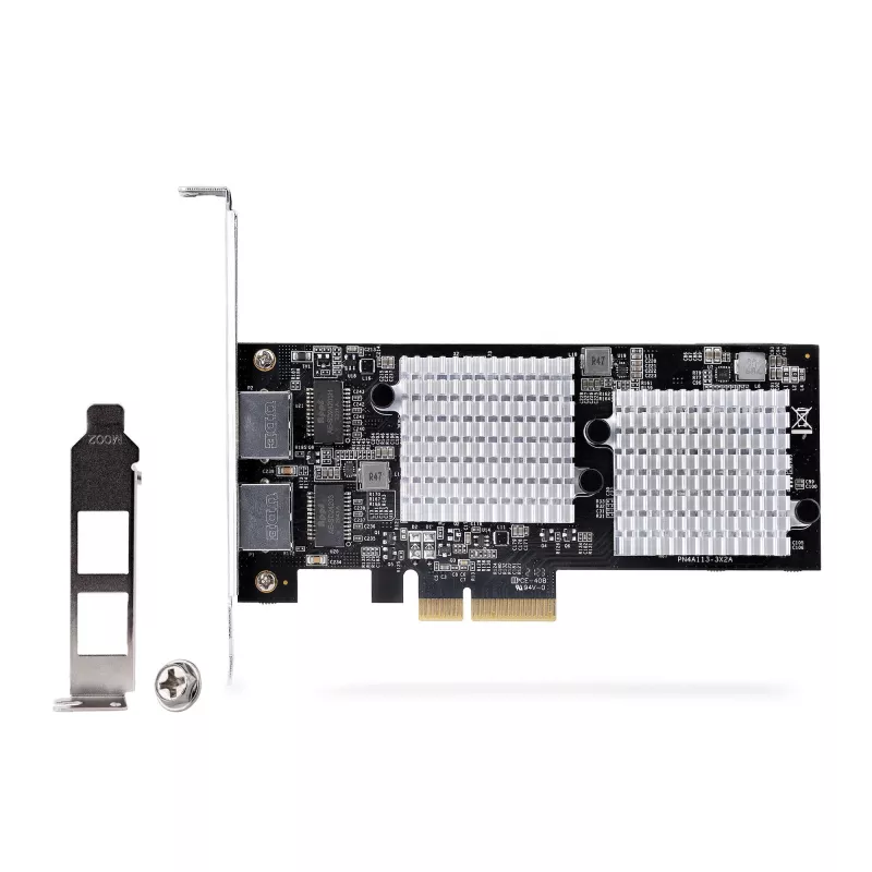 StarTech.com 2-Port 10GbE PCIe-Netzwerkadapterkarte, Netzwerkkarte für PCs/Server, Sechs-Geschwindigkeits-PCIe-Ethernetkarte mit Jumbo-Frame-Unterstützung, NIC/LAN-Schnittstellenkarte, 10GBASE-T und NBASE-T