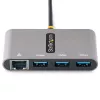StarTech.com 3-Port USB-C Hub mit Ethernet - 3x USB-A - Gigabit-Ethernet - USB 3.0 5Gbps - busgespeist - 1ft/30cm langes USB Type-C Hostkabel - GbE - tragbarer USB-C auf USB-A Hub