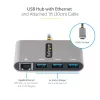 StarTech.com 3-Port USB-C Hub mit Ethernet - 3x USB-A - Gigabit-Ethernet - USB 3.0 5Gbps - busgespeist - 1ft/30cm langes USB Type-C Hostkabel - GbE - tragbarer USB-C auf USB-A Hub