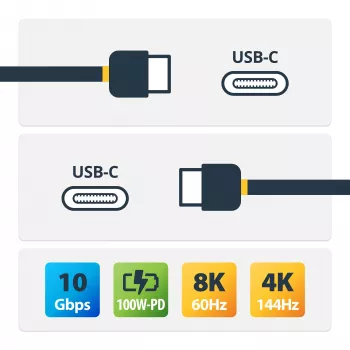 StarTech.com 50 cm Robustes rechtwinkliges USB-C-Kabel, USB 3.2 Gen 2 (10 Gbit/s), voll ausgestattetes USB-C-zu-C-Datenkabel, 4K 60Hz DP Alt-Modus, 100 W Power Delivery – 90-Grad-USB-Typ-C-Kabel
