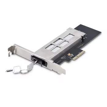 StarTech.com M.2 NVMe SSD zu PCIe x4 Mobile Rack/Backplane mit herausnehmbarem Einschub für PCI Express Erweiterungssteckplatz, werkzeuglose Installation, PCIe 4.0/3.0 Hot-Swap-Laufwerksschacht, Schlüsselschloss – 2 Schlüssel enthalten