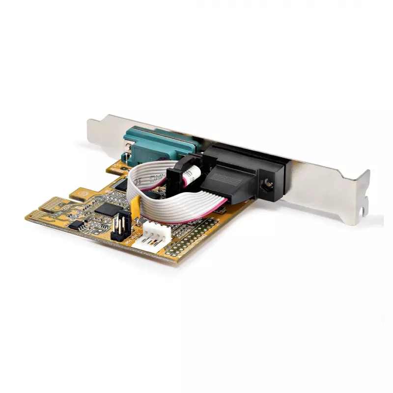 StarTech.com 2-Port PCI Express Serielle Schnittstellenkarte, Dual Port PCIe zu RS232 (DB9) Serielle Karte, 16C1050 UART, Low/Full Profile Bügel, COM Retention, Für Windows/Linux