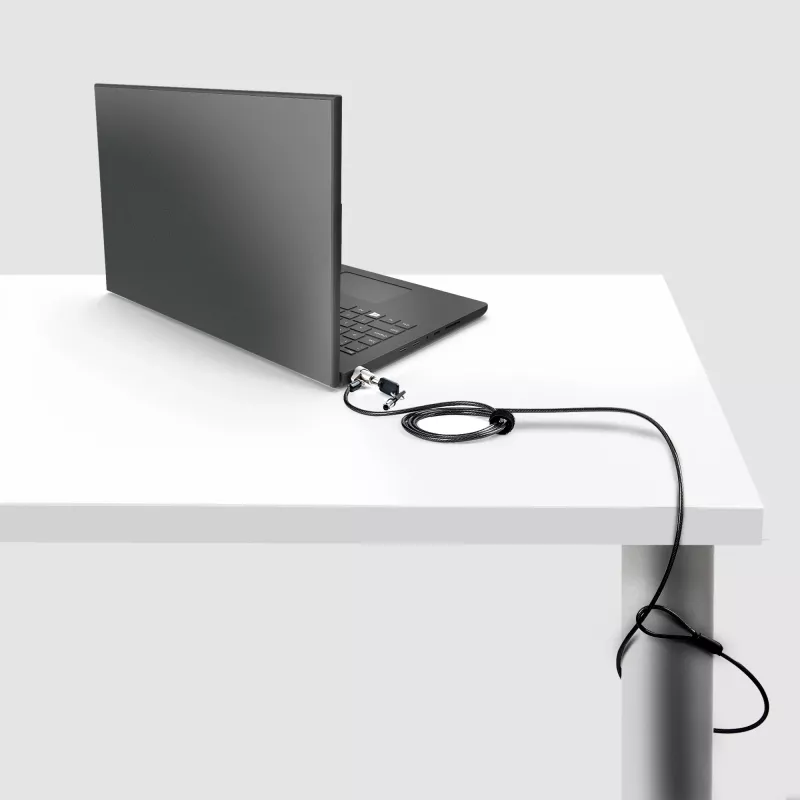 StarTech.com Laptop-Kabelschloss kompatibel mit Noble Wedge®; 1,8 m, diebstahlsicheres Schlüsselschloss, Sicherheitskabel für Dell XPS/Latitude/2-in-1-Notebooks, schnittfest, Stahlkabelschloss für Laptop