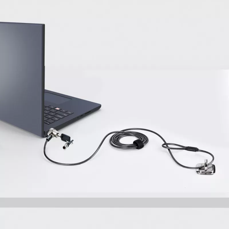 StarTech.com Laptop-Kabelschloss kompatibel mit Noble Wedge®; 1,8 m, diebstahlsicheres Schlüsselschloss, Sicherheitskabel für Dell XPS/Latitude/2-in-1-Notebooks, schnittfest, Stahlkabelschloss für Laptop