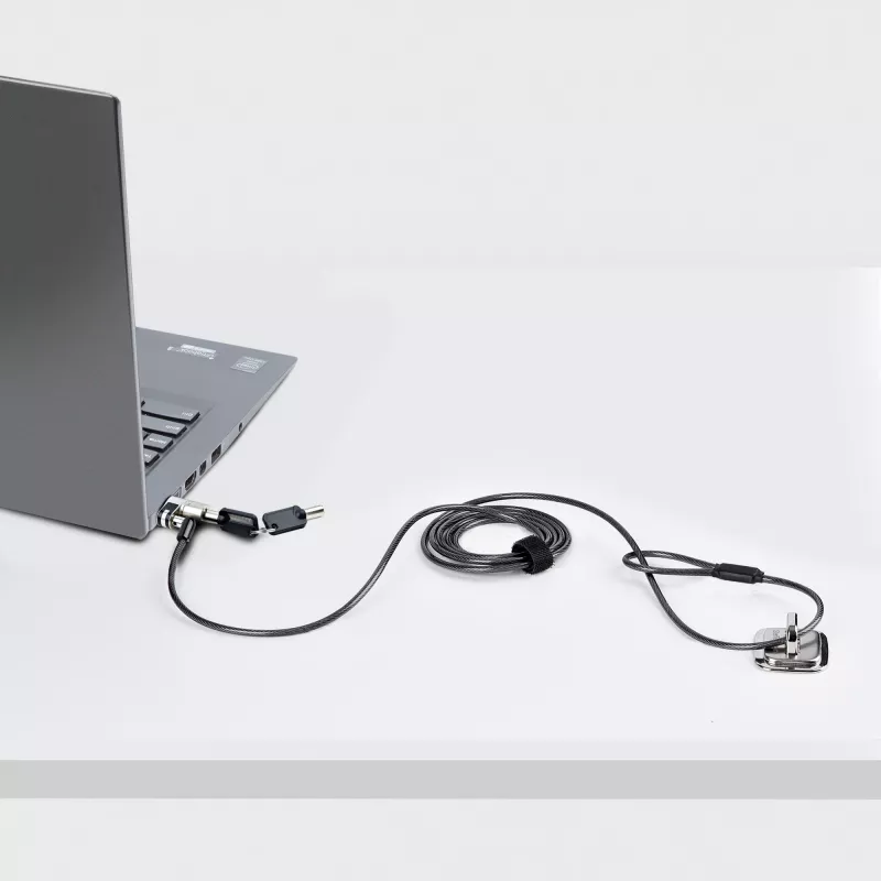 StarTech.com Nano Laptop Kabelschloss, 1,8 m, Diebstahlsicherung mit Schlüssel, Sicherheits-Kabelschloss für Nano-Slot-Notebooks, für EliteBook/LenovoX1/2-in-1-Laptops, schnittfest, Stahlkabelschloss für Laptop