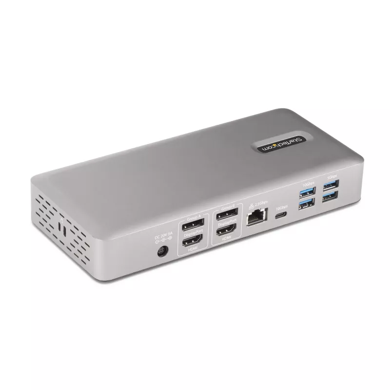 StarTech.com Universelle USB4 & Thunderbolt 4 Dockingstation, Quad-Display unter Windows, Dual-Display am MacBook, HDMI DP Dock mit 98W Laptop-Ladefunktion